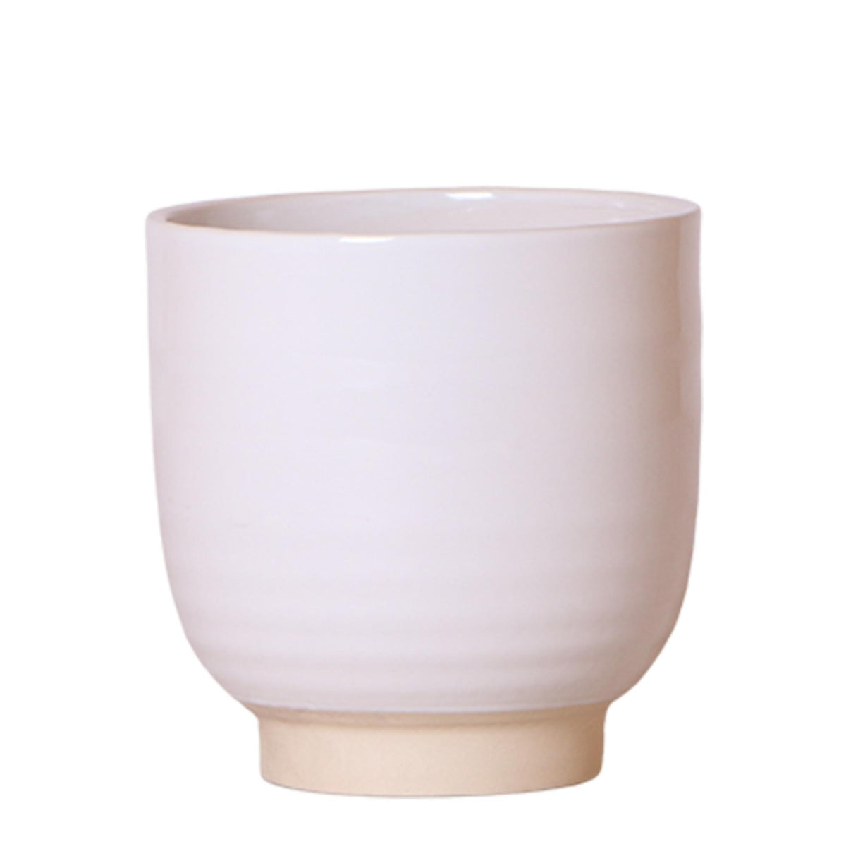 Kolibri Home | Blumentopf glasiert - Weißer Keramik-Ziertopf mit Glanz - Ø12cm