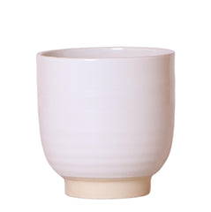 Kolibri Home | Blumentopf glasiert - Weißer Keramik-Ziertopf mit Glanz - Ø12cm