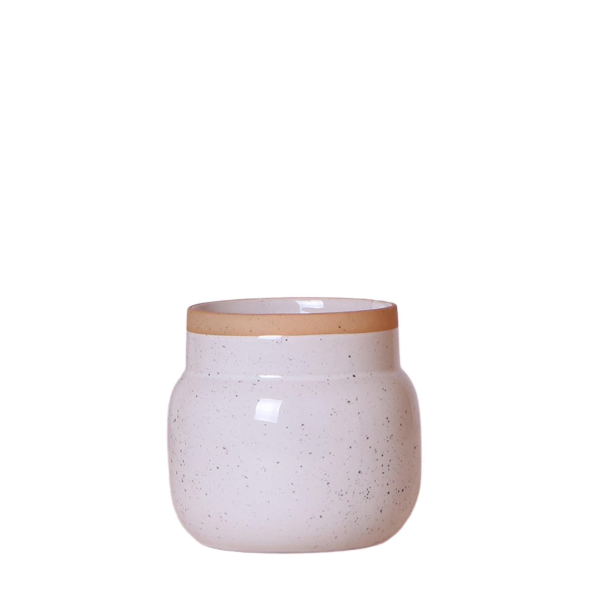 Kolibri Home | Vintage Blumentopf - Weißer dekorativer Keramiktopf - Ø9cm