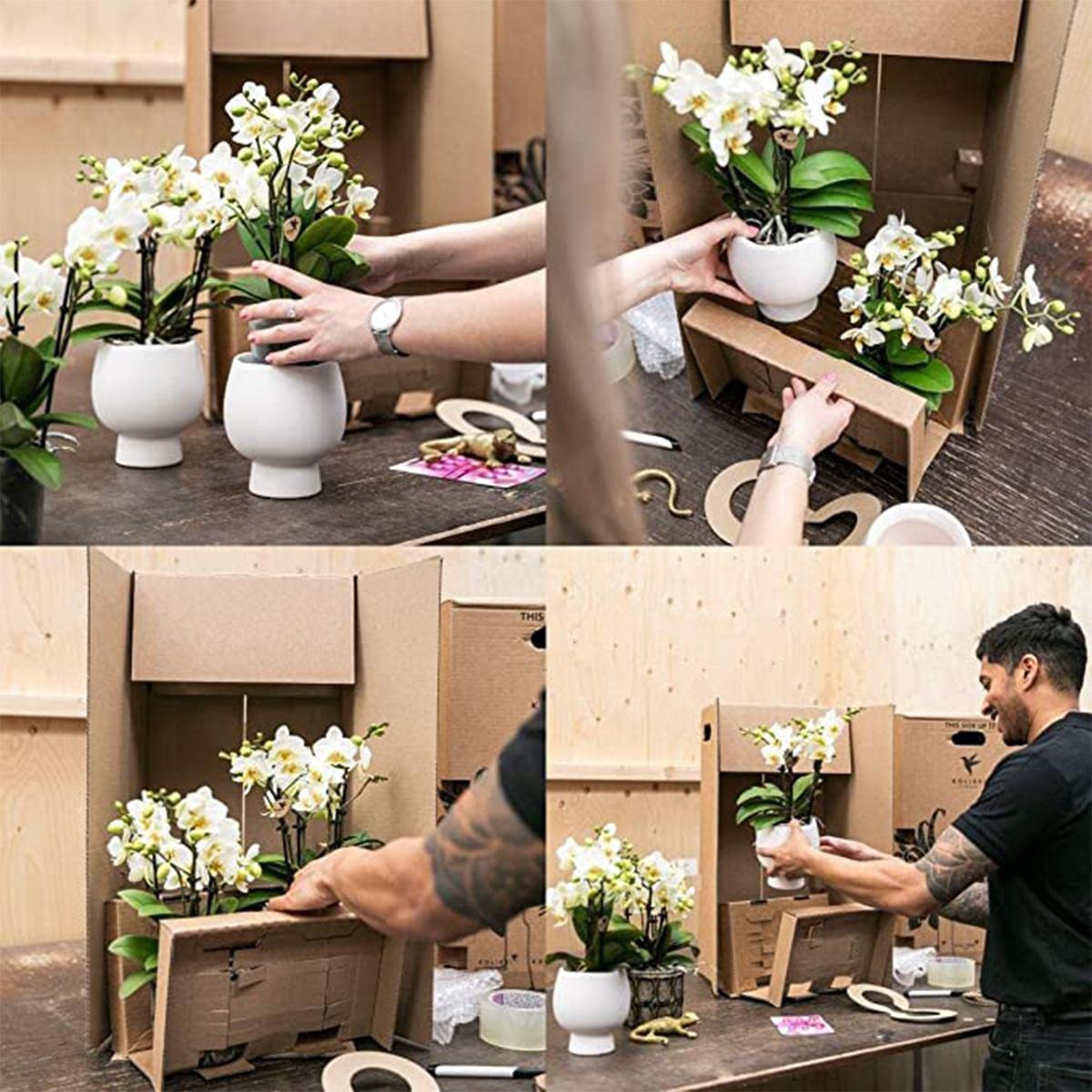 Kolibri Home | Blumentopf glasiert - Weißer Keramik-Ziertopf mit Glanz - Ø12cm