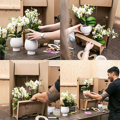 Kolibri Home | Blumentopf glasiert - Weißer Keramik-Ziertopf mit Glanz - Ø12cm